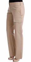 Beige Cotton Wool Regular Fit Pants 2