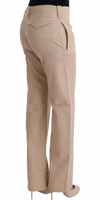 Beige Cotton Wool Regular Fit Pants 4