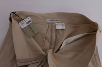 Beige Cotton Wool Regular Fit Pants 5