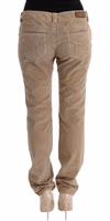 Beige Cotton Velvet Regular Fit Pants 3