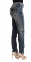 Blue Wash Cotton Blend Slim Fit Jeans 4