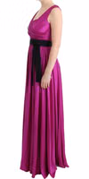 Pink Silk Stretch Shift Long Dress 2