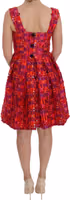 Pink Patterned A-line Above Knees Dress 3
