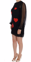 Black Lace Red Heart Shift Dress 2