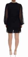 Black Lace Red Heart Shift Dress 3