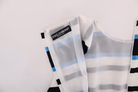 Blue White Striped Silk Stretch Shift Dress 5