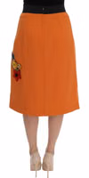 Orange Wool Crystal Sequin Appliques Skirt 3