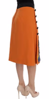 Orange Wool Crystal Sequin Appliques Skirt 4