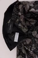 Black Silver Brocade Floral Skirt 5