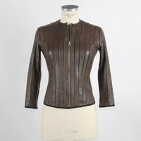 Brown Leather Women Jacket 1