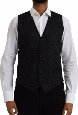 Black Brown Silk Waistcoat Dress Formal Vest