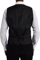 Black Wool Waistcoat Dress Formal Vest 3