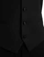 Black Wool Waistcoat Dress Formal Vest 5