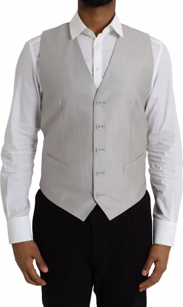 Light Gray Wool Formal Dress Waistcoat Vest