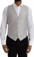 Light Gray Wool Formal Dress Waistcoat Vest 1