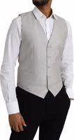 Light Gray Wool Formal Dress Waistcoat Vest 2