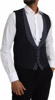 Black Wool Waistcoat Dress Formal Vest 2
