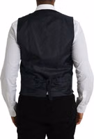 Black Wool Waistcoat Dress Formal Vest 3