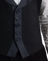Black Wool Waistcoat Dress Formal Vest 5