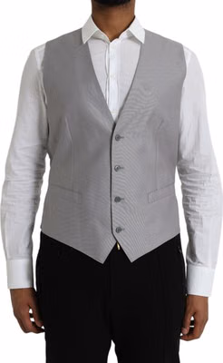Light Gray Wool Formal Dress Waistcoat Vest