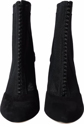 Black Mesh Stiletto Heels Ankle Boots Shoes