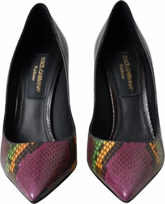 Multicolor Exotic Leather Heels Pumps Shoes