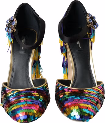 Multicolor Sequin Crystal Mary Jane Shoes