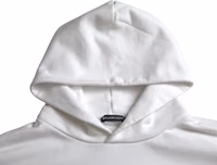 White Cotton Logo Hooded Pullover Sweatshirt Sweater 3