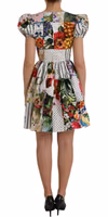 Multicolor Patchwork Cotton Aline Mini Dress 3