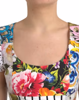 Multicolor Patchwork Cotton Aline Mini Dress 4