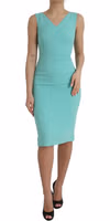 Green Viscose Sleeveless Bodycon Midi Dress 1