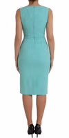 Green Viscose Sleeveless Bodycon Midi Dress 3