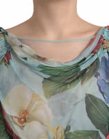 Blue Floral Print Tiered Long Maxi Dress 4