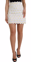 White Floral A-line Mini Skirt 1