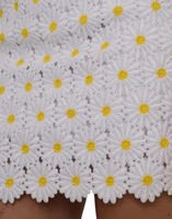 White Floral A-line Mini Skirt 4