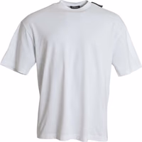 Off White Cotton Jersey Round Neck T-shirt 1