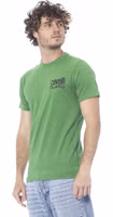 Green Cotton Men T-Shirt 2