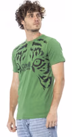 Green Cotton Men T-Shirt 2
