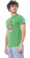 Green Cotton Men T-Shirt 2