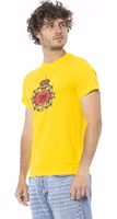 Yellow Cotton Men T-Shirt 2
