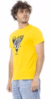 Yellow Cotton Men T-Shirt 2