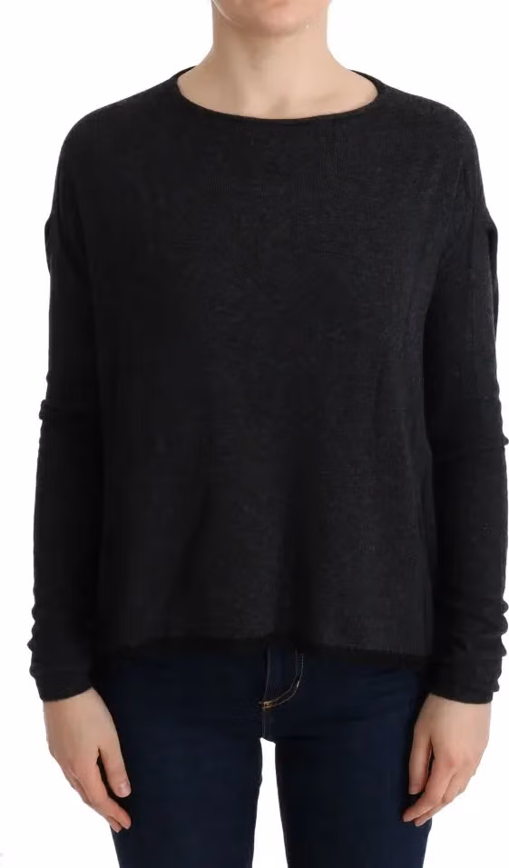 Gray Viscose Knitted Sweater