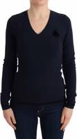 Blue V-neck Viscose Sweater 1