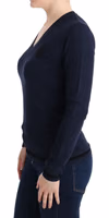 Blue V-neck Viscose Sweater 2