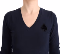 Blue V-neck Viscose Sweater 4