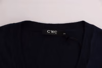 Blue V-neck Viscose Sweater 5