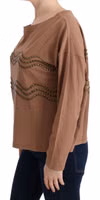 Brown Cotton Studded Sweater 2