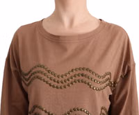 Brown Cotton Studded Sweater 4