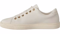 White Leather Gold Red Heart Sneakers Shoes 3