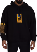 Black Cotton Logo Hooded Sweatshirt Sweater 1